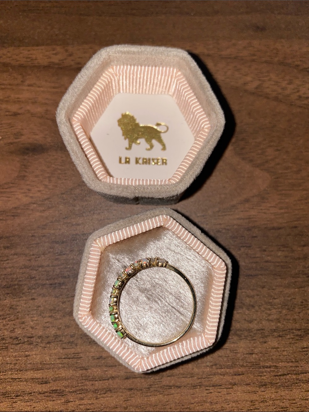 Local Eclectic Solid Gold Ombre Birthstone Ring Opal - Picture 5 of 5